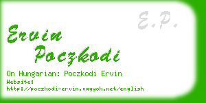 ervin poczkodi business card